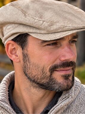 Beige Linen Cotton Flat Cap – Classic Style, Lightweight & Breathable handmade